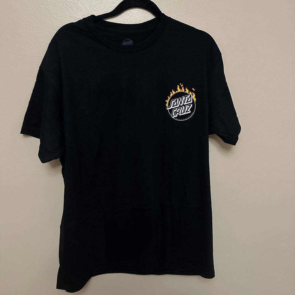 Santa Cruz Flame Logo Black T-Shirt (Men’s Size Large)